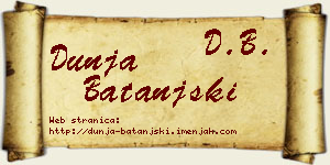 Dunja Batanjski vizit kartica